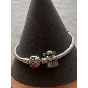 Pandora ALE 925 Sterling Silver Bracelet With Angel Charm Christmas